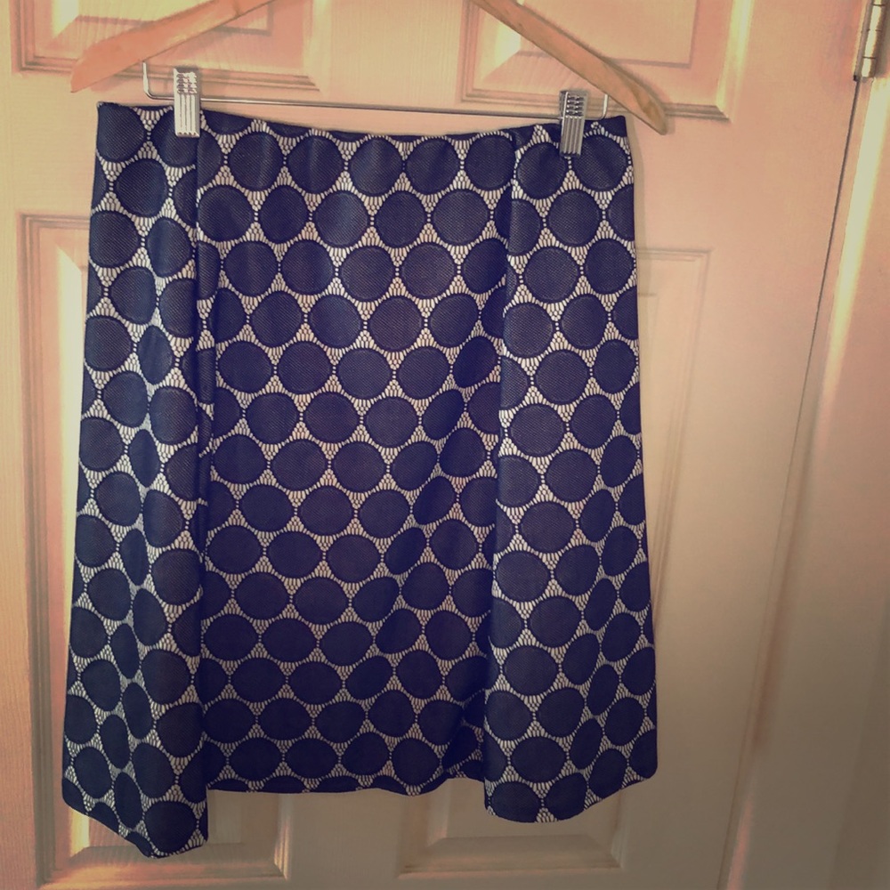 Blue polka dot skirt